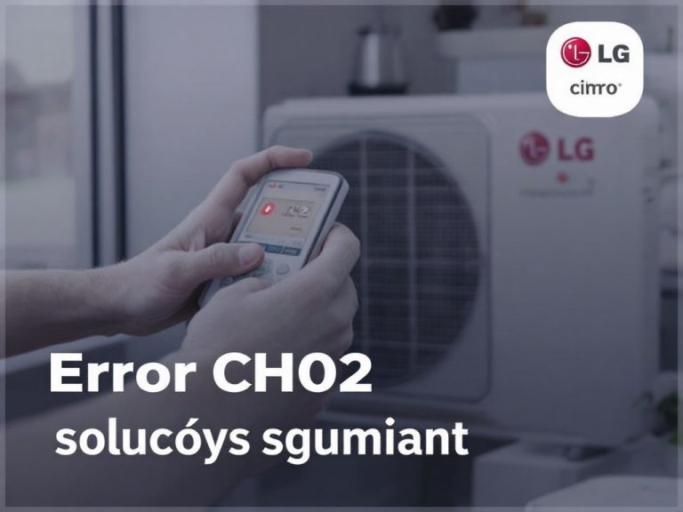Entiende el error CH02 en tu aire acondicionado LG. Causas, soluciones seguras e instrucciones paso a paso.